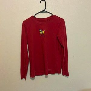 Rustic red, Life is good, long sleeve shirt